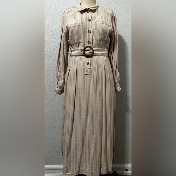 Free People Dresses & Skirts - FREE People Audrey midi Belted shirt dress. Size Small/Petite.